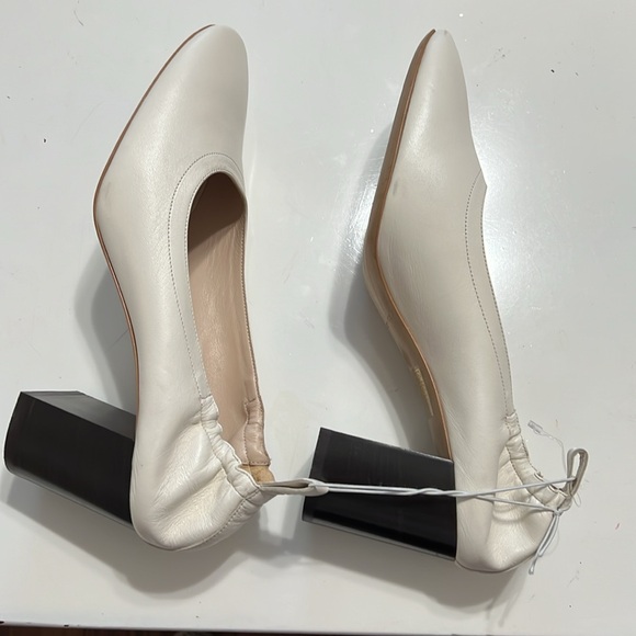 Everlane The Italian Leather Day Heel White Stacked Heel Size 9 - Picture 7 of 10